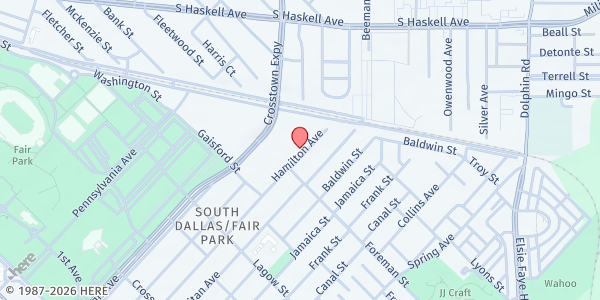 Map showing The Well Ministries - Hamilton at 4419 Hamilton Ave., Dallas, TX