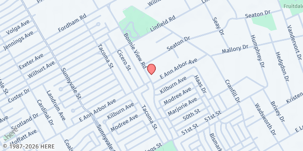 Map showing Unmerited Favor Christian Fellowship Church at 4420 Bonnie View Rd, Dallas, TX