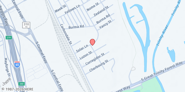 Map showing Vision For Families at 4600 Solar Ln, Dallas, TX