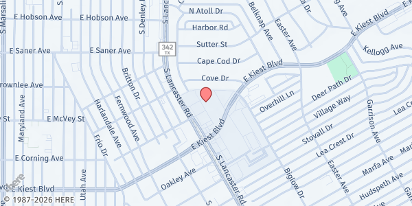 Map showing We Care Adult Day Center at 3200 S LANCASTER, Dallas, TX