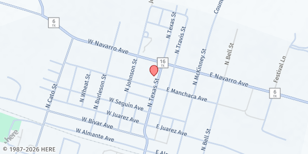 Map showing De Leon Ministerial Alliance Food Pantry at 900 N. Texas St., De Leon, TX