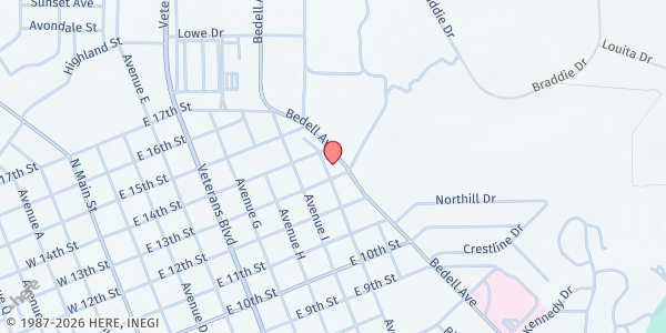 Map showing Bethel Center at 900 E. 13th Street, Del Rio, TX