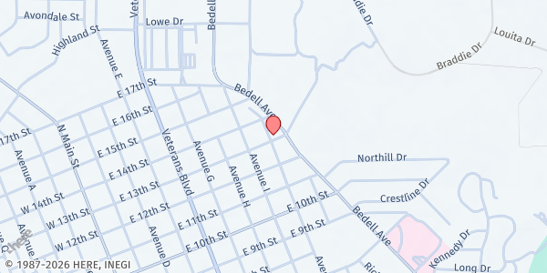 Map showing Bethel Center of Val-Verde, Inc. at 900 E 13th St, Del Rio, TX