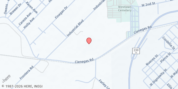 Map showing Val Verde Community Ctr Pct. #4 at 1690 Cienegas Rd, Del Rio, TX