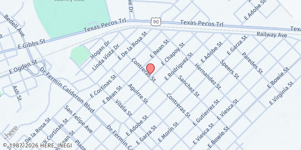 Map showing Val Verde Loaves & Fishes at 400 E Chapoy St, Del Rio, TX