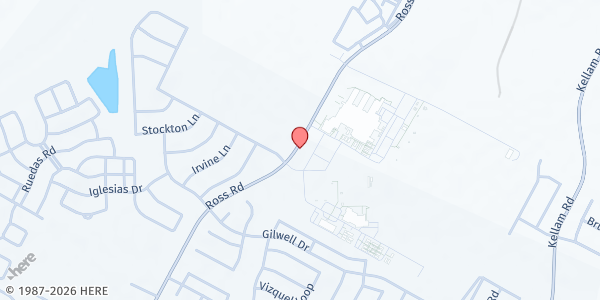 Map showing Del Valle Mobile Pantry at 5201 Ross Rd, Del Valle, TX