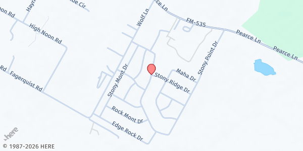 Map showing Feed the Need - Stony Point at 121 Stony Creek Dr., Del Valle, TX