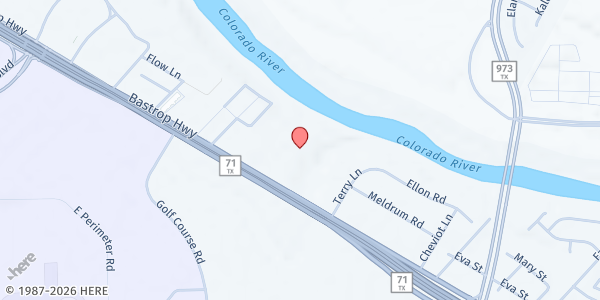 Map showing Travis County Community Center (Del Valle) at 3518 FM973, Del Valle, TX