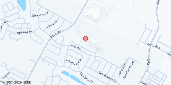 Map showing UT Social Resource Center - Del Valle at 5301 Ross Rd., Del Valle, TX