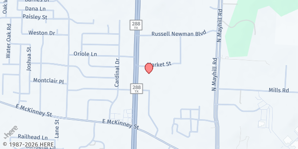 Map showing Denton Community Food Center at 306 N. Loop 288, Denton, TX