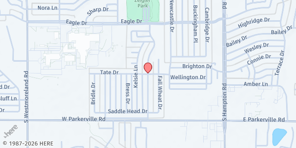 Map showing The Chocolate Mint Foundation - DeSoto at 1604 Falcon Dr., Desoto, TX