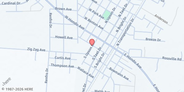 Map showing VFW Post 3966 at 211 W COLLEGE AVE, DEVINE, TX