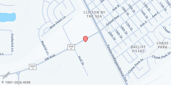 Map showing Faith For Life Church - Mobile Food Pantry Distribution at 1417 FM646, Dickinson, TX