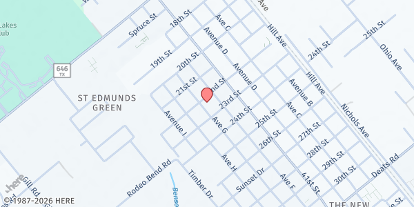 Map showing Faith United Methodist Church at 2205 Avenue G, Dickinson, TX