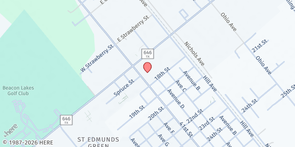 Map showing Greater New Hope at 1725 State Hwy. 3, Dickinson, TX