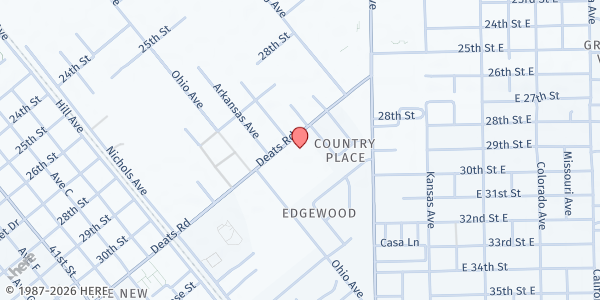 Map showing Living Faith Outreach at 3700 Deats Rd., Dickinson, TX