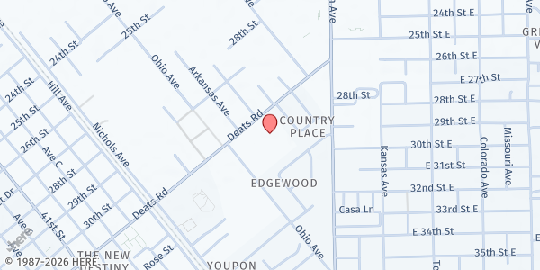 Map showing Living Faith Outreach at 3700 Deats Rd., Dickinson, TX