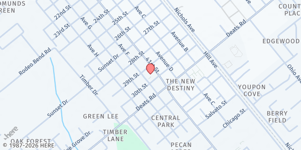 Map showing Mt. Carmel Baptist Church at 2920 State Hwy. 3, Dickinson, TX