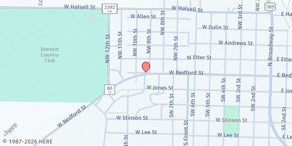 Map showing Castro County Hands of Hope at 113 Suite B. Bedford, Dimmitt, TX