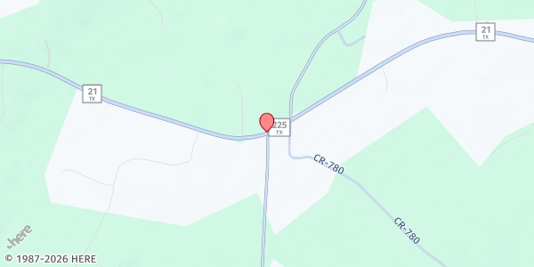 Map showing Douglass Community Food Pantry at 15122 W. State Hwy. 21, Douglass, TX