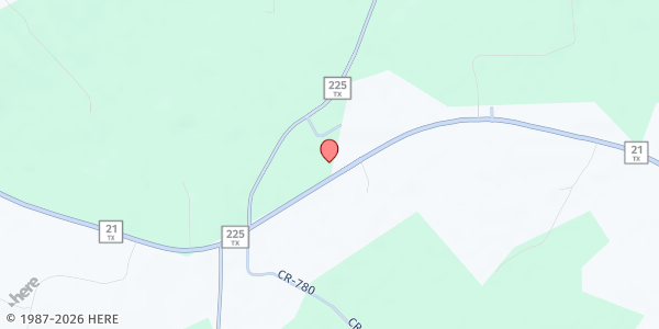 Map showing Douglass Community Food Pantry at 15122 W. State Hwy 21, Douglass, TX