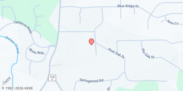 Map showing St. Martin de Porres Church - St. Vincent de Paul at 400 Post Oak Dr., Dripping Springs, TX