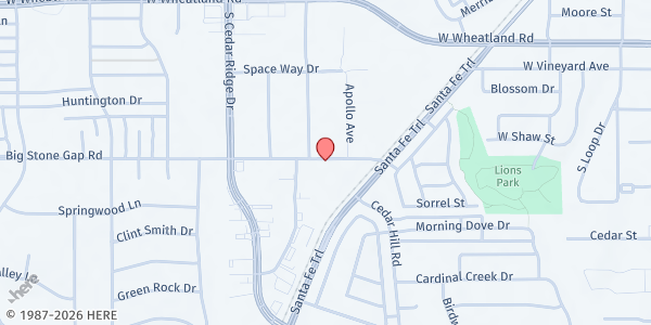 Map showing Grace Place Church Of Christ at 528 Big Stone Gap Rd, Duncanville, TX