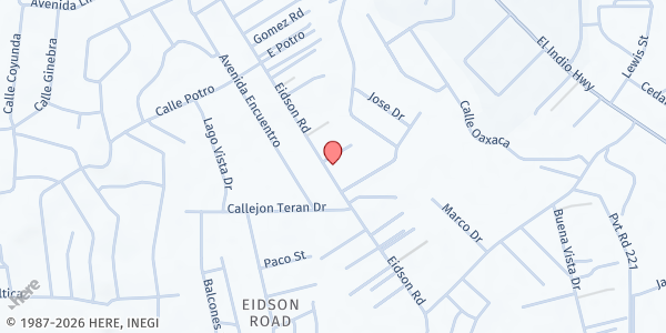 Map showing San Lucas Lutheran Church at 1725 Eidson Road, Eagle Pass, TX