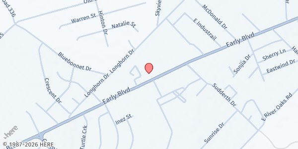 Map showing Freedom Fellowship Church at 1040 Early Blvd., Early, TX