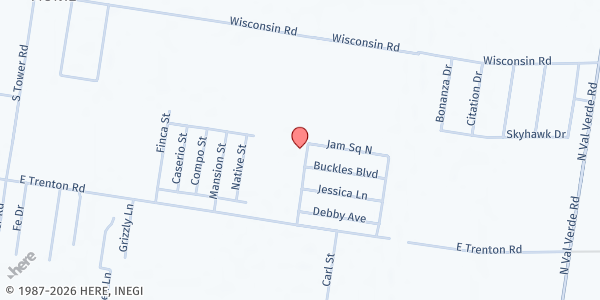 Map showing Arise Muniz Food Pantry at 3917 Jam Square, Edinburg, TX