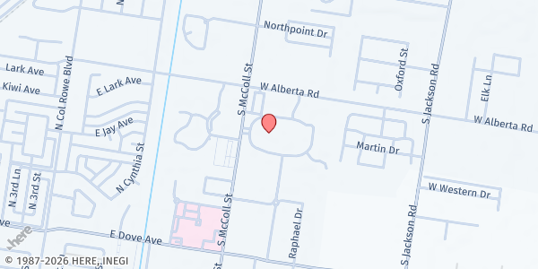 Map showing DHR Health at 101 Paseo Del Prado, Edinburg, TX