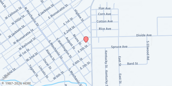 Map showing Manna Meals at 500 Foerster St., El Campo, TX