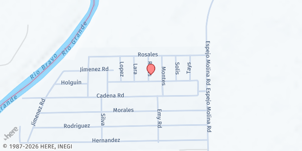 Map showing Ministerios Revelacion at 3518 Reyes Street, El Cenizo, TX