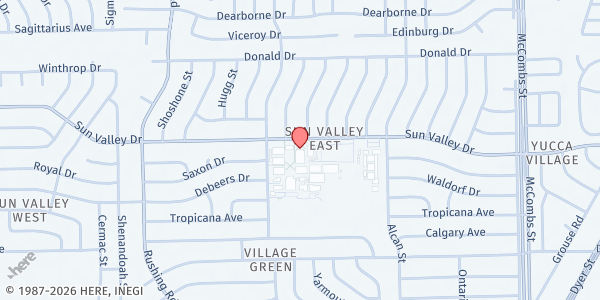 Map showing Andress High School Mobile Pantry at 5400 Sun Valley, El Paso, TX