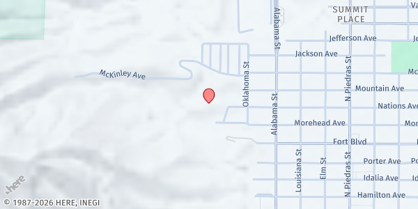 Map showing Armed Services YMCA at 7060 Comington St., El Paso, TX