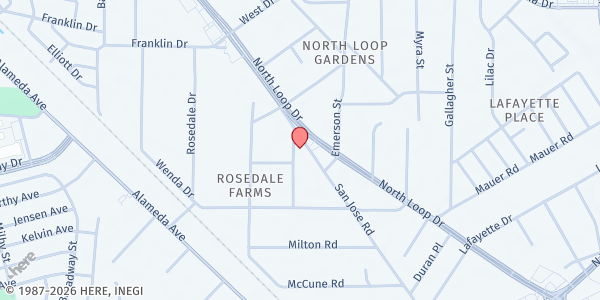 Map showing Caminos De Vida at 7822 San Jose Rd., El Paso, TX