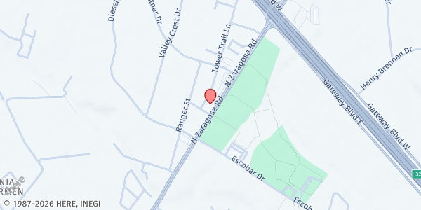 Map showing Centro Cristiano Sion at 1145 N. Zaragoza Rd., El Paso, TX