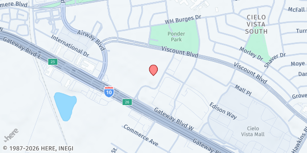 Map showing El Paso Health at 1145 Westmoreland Dr., El Paso, TX