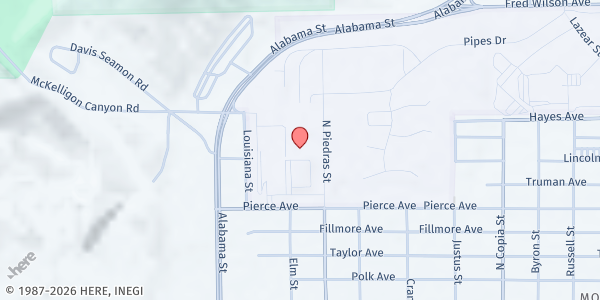 Map showing El Paso Veteran Affairs - ASYMCA at 5001 N Piedras, El Paso, TX