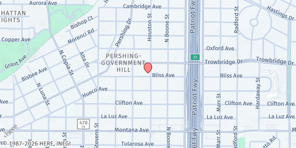 Map showing Faith Alive at 3927 Bliss Ave., El Paso, TX