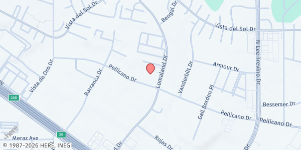 Map showing Iglesia Cristiana Nuevo Pacto at 1401 Lomaland Dr., El Paso, TX