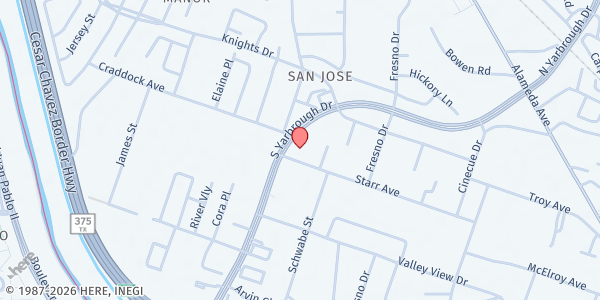 Map showing Ignite Movement Church at 440 S. Yarbrough Dr., El Paso, TX