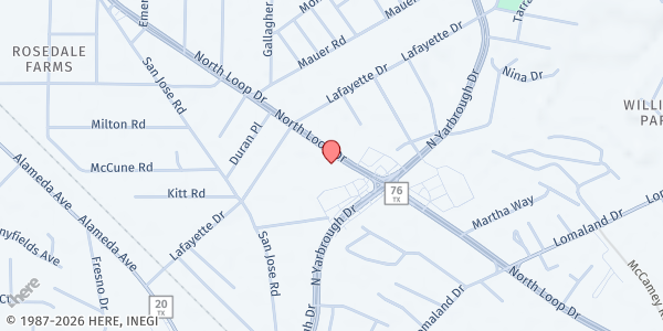 Map showing Imagine Church of the Nazarene at 8040 N. Loop Dr., El Paso, TX