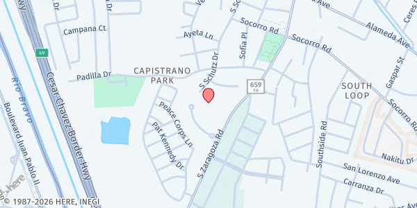 Map showing Kennedy Community Mobile Pantry - 400 S Zaragoza Rd at 400 S Zaragoza Rd, El Paso, TX