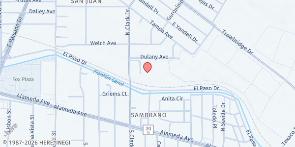 Map showing Mobile Pantry at Marathon Petroleum at 212 N. Clark Dr., El Paso, TX