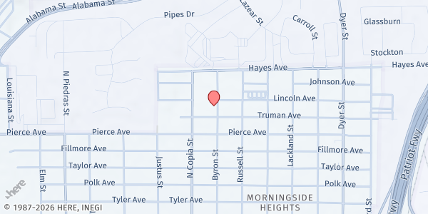 Map showing Mother Teresa Food Pantry at 4805 Byron St., El Paso, TX
