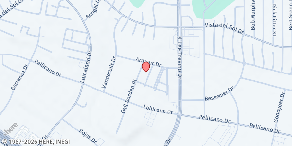 Map showing Nueva Iglesia Puerta del Cielo at 1430 Gail Borden Pl., El Paso, TX