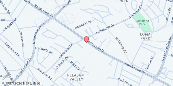 Map showing Open Arms Community of El Paso at 8210 N. Loop Dr., El Paso, TX