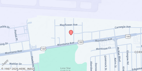 Map showing RCCG Livingword Center For All Nations at 3707 Admiral St., El Paso, TX