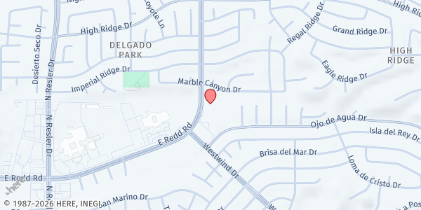 Map showing St. Luke Catholic Church at 930 E. Redd Rd., El Paso, TX